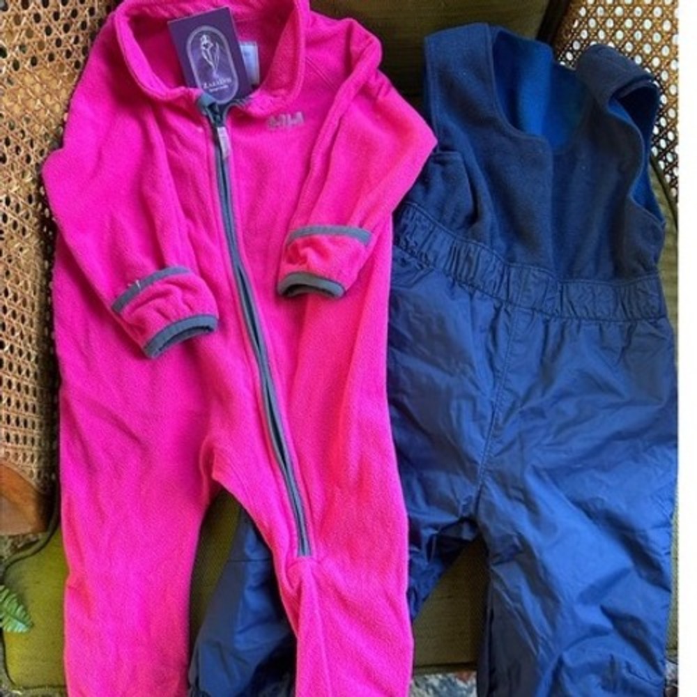 Helly Hansen Polartec Fleece & Columbia Snow Bib Bundle 12–18M Winter Set